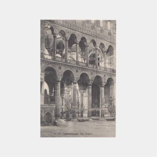 1920 Ayasofya İçinden Editör Gold Baskı Kartpostal