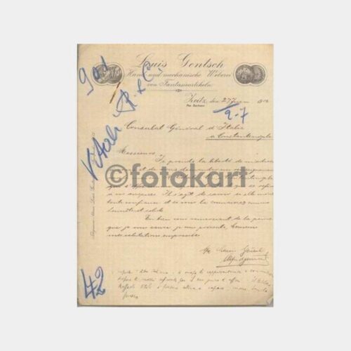 1906 Alman Firması İstanbul Konulu Belge