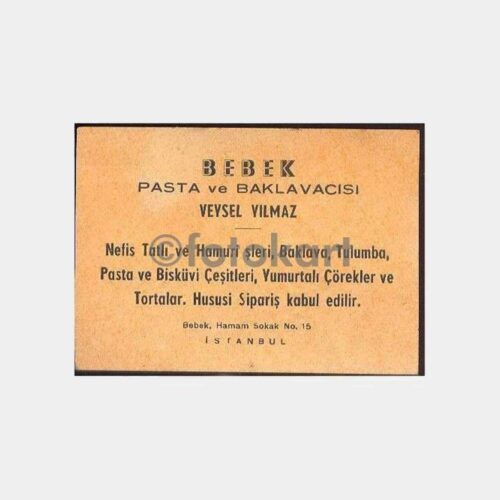 Boğaziçi Bebek Pasta Baklava Firma Kartı