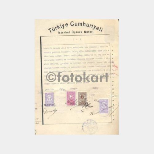 1935 Arsa Satış Sözleşmesi Noter Belgesi - Görsel 3