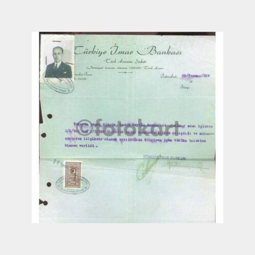 1939 T. İmar Bankası Çalışan Belgesi