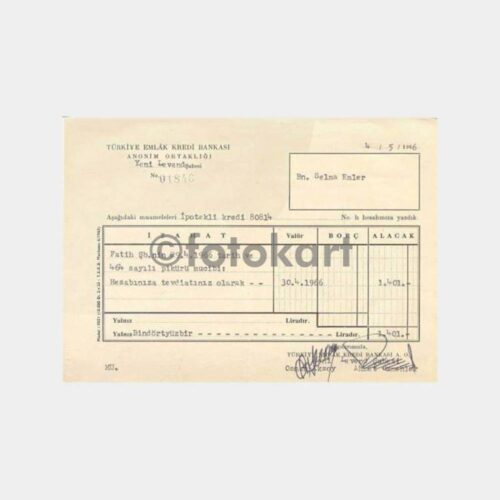 T. Emlak Kredi Bankası Belgesi