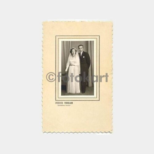 1938 Yeni Evli Çift Paspartulu Fotoğraf