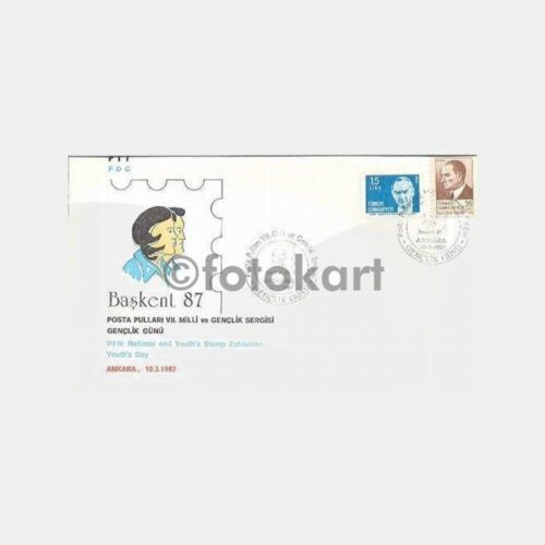 1987 Başkent Posta Pul Sergi Gençlik FDC
