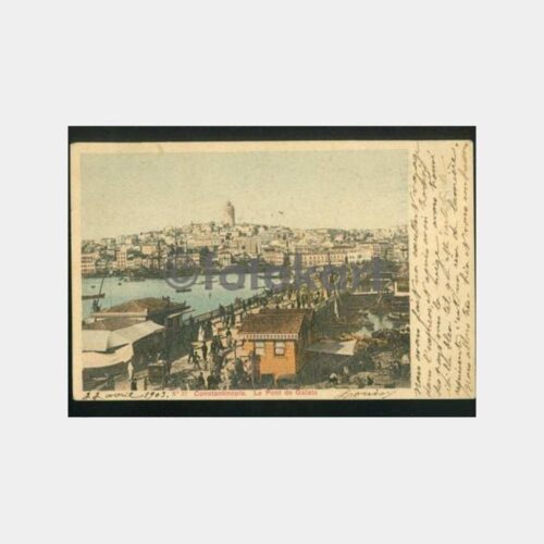 1903 Galata Köprüsü Konulu Kartpostal