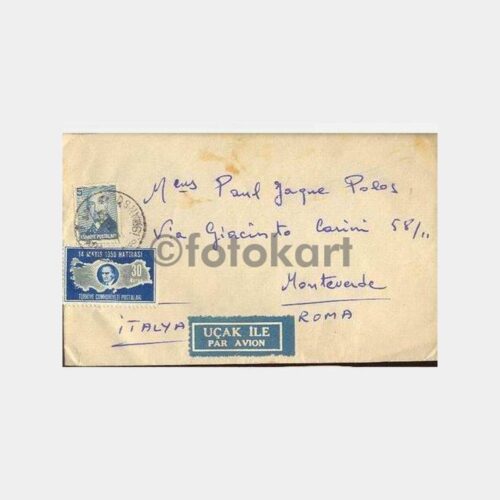 1950 İstanbul Roma Damga 14 Mayıs Hatıra Pullu Zarf