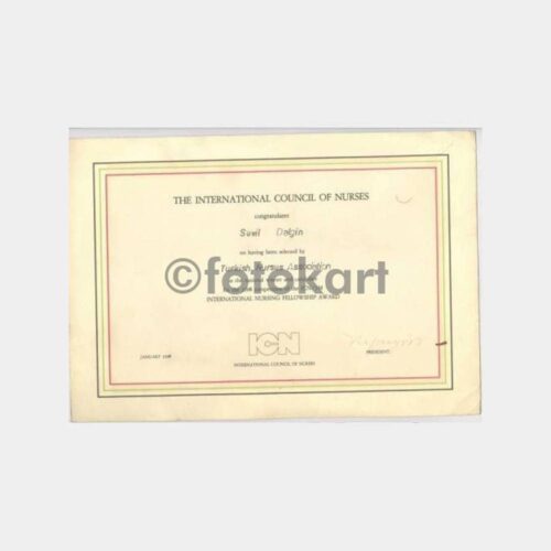 1988 Hemşirelik Konulu Diploma Belge