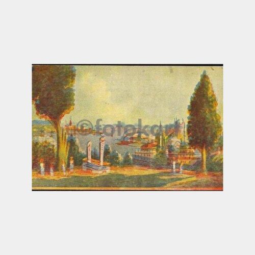 Eyüp İstanbul Suluboya Tablo Baskı Kartpostal