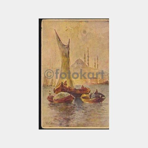 Süleymaniye İstanbul Suluboya Tablo Baskı Kartpostal