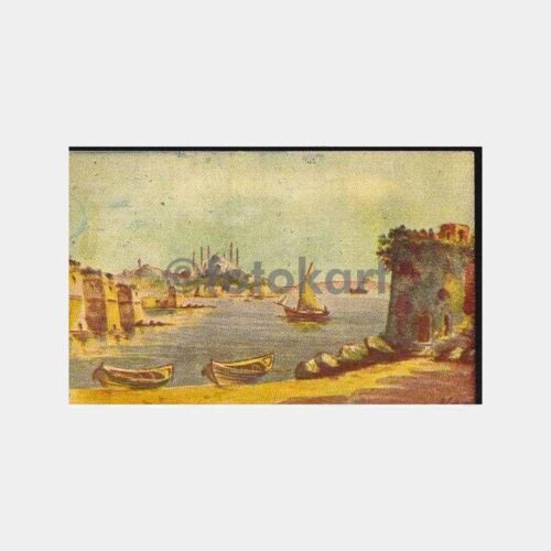 Samatya İstanbul Suluboya Tablo Baskı Kartpostal