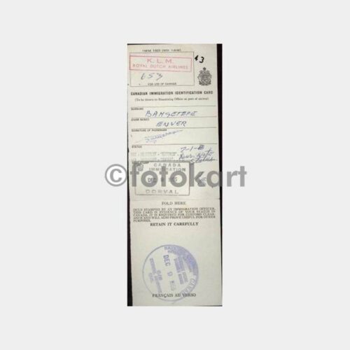 1955 Kanada Damgalı KLM Havayolları Belgesi