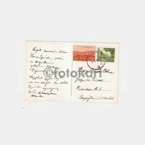 1959 İzmir Karşıyaka Posta Damgalı Kartpostal - Görsel 2