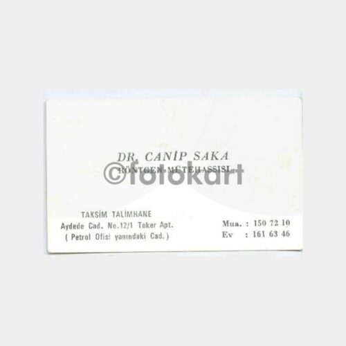 Taksim Talimhane Dr. Canip Saka Kartvizit