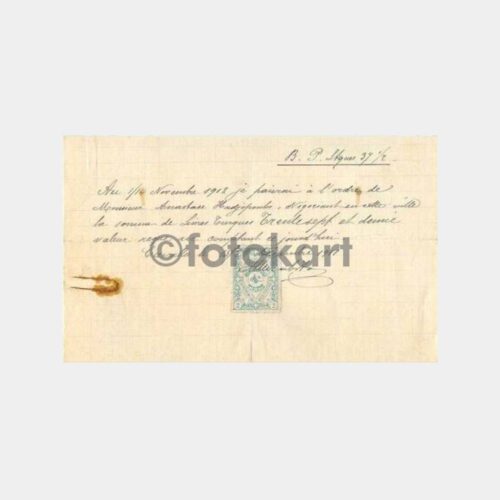 1911 Kavala Para Makbuzu Belgesi