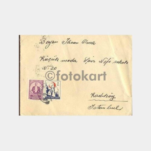 1952 Kırıkkale Damgalı Kızılay Pullu Zarf