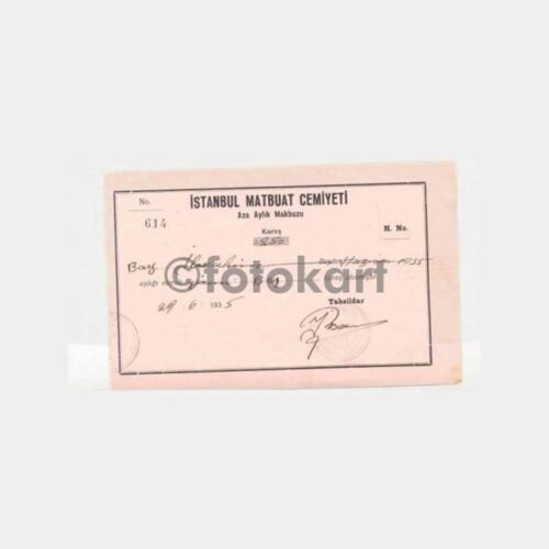 Matbuat Konulu Belgeler (1935 İstanbul Matbuat)