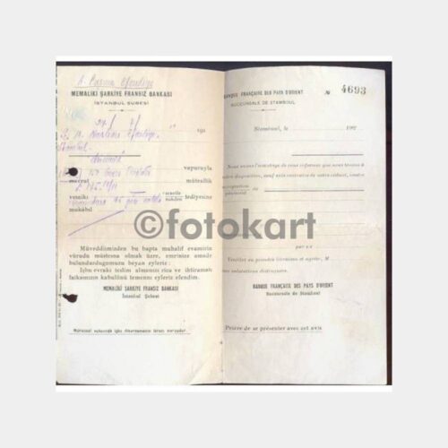 1930 Memaliki Şarkiye Fransız Bankası Belgesi