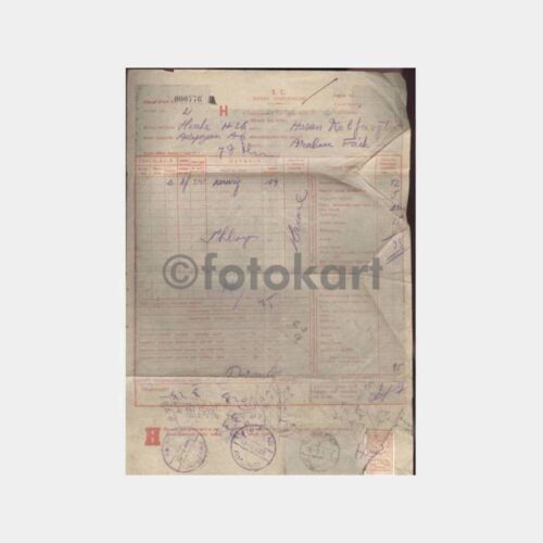 1955 Hereke-Adapazarı Tren Nakliye Belge