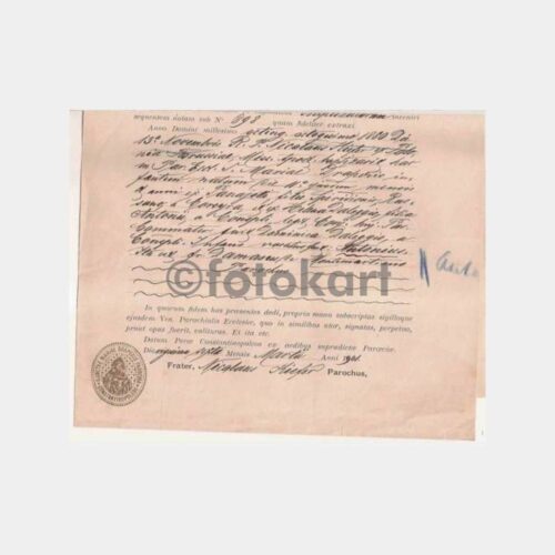 1901 İstanbul Pera-Beyoğlu Kilise Belgesi - Görsel 2