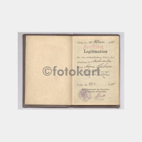 1935 Prag Çalışma Belgesi Kartı - Görsel 3