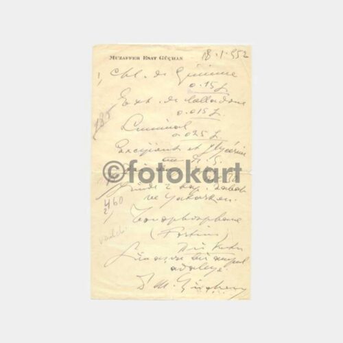 1952 Prof. Dr. Muzaffer Esat Güçhan Reçete
