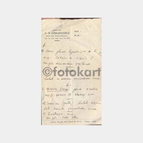 Beyoğlu Dr. Y .N. Çömlekçoğlu Reçete
