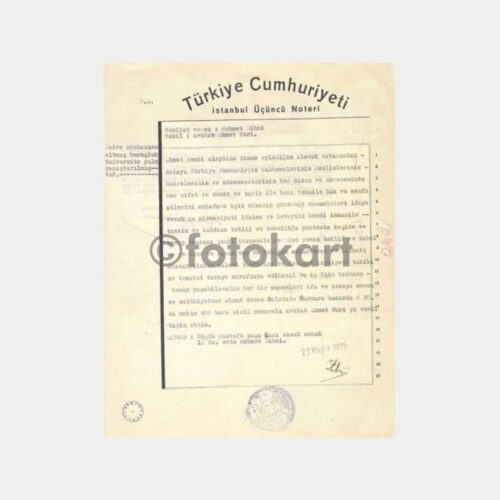 1935 Arsa Satış Sözleşmesi Noter Belgesi