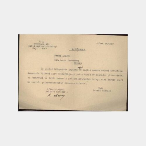 1950 Gümüşhane Kent Tarih Belgesi