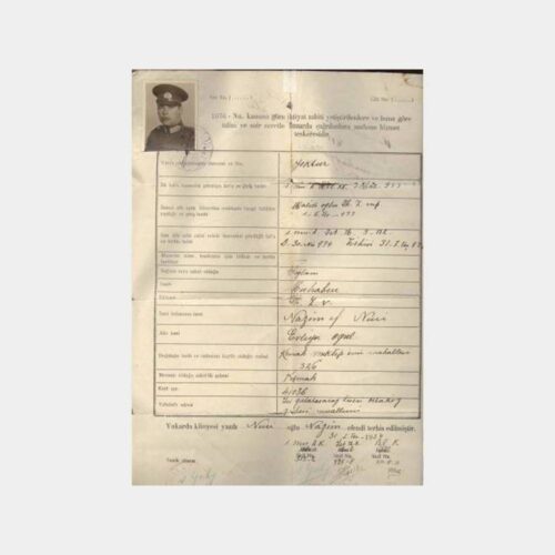 1934 Subay Tezkere Belgesi