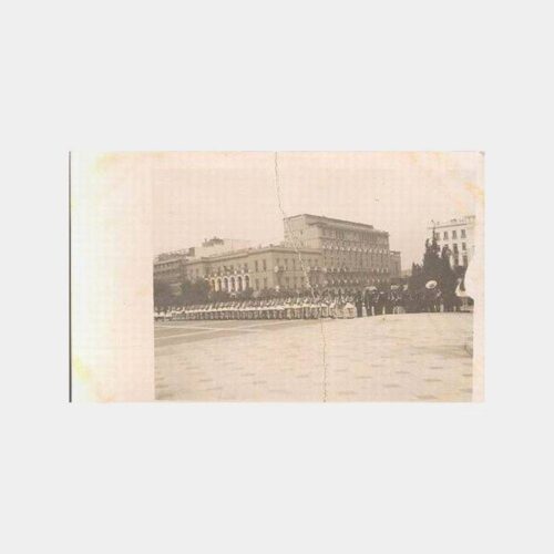 1937 Yunanistan Askeri Tören Tamirli Kartpostal