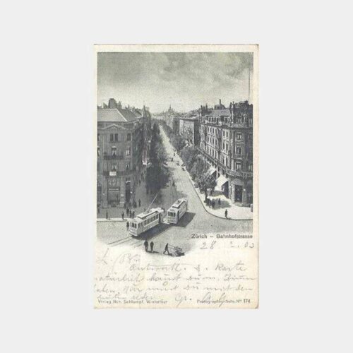 1903 Zürih Tramvay Caddesi Kartpostal