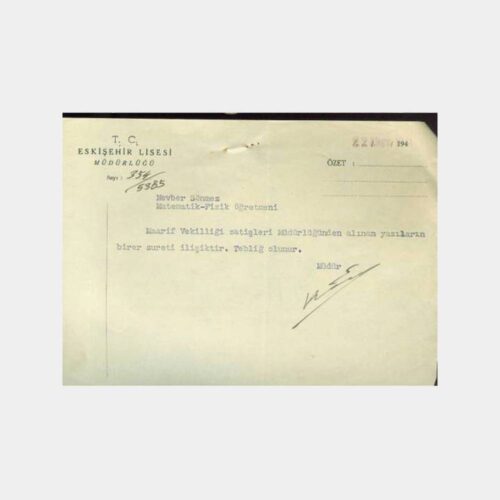 1940-1941 Eskişehir Lisesi 5 Adet Belge - Görsel 3