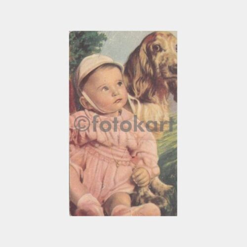 Avcılık Köpek ve Bebek Konulu Kartpostal