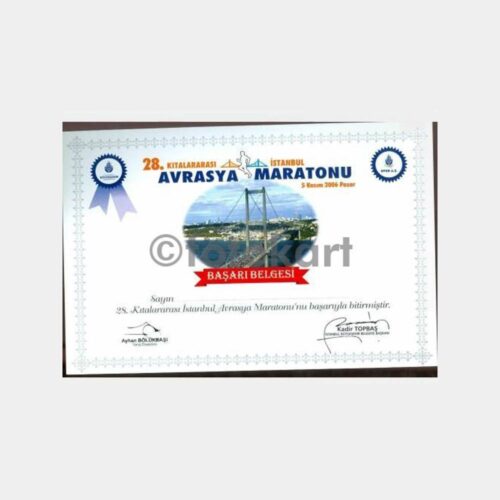 2006 28. Avrasya Maratonu Başarı Belgesi