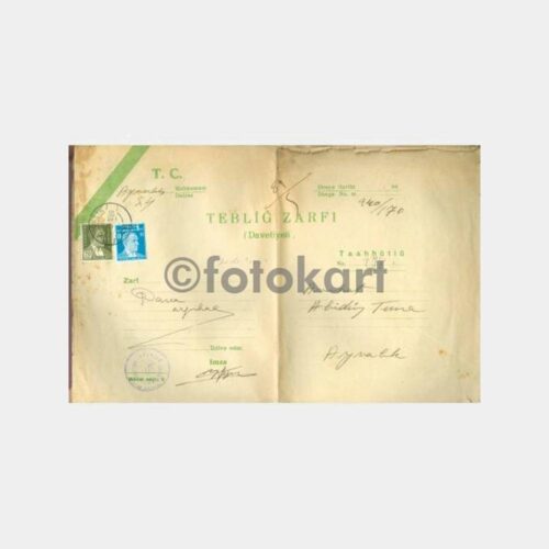 1940 Ayvalık Tebliğ Zarfı Hukuk Konulu Belge