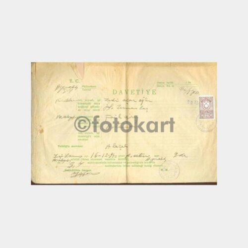 1940 Ayvalık Tebliğ Zarfı Hukuk Konulu Belge - Görsel 2