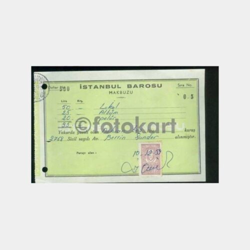 1959 İstanbul Barosu Hukuk Konulu Belge