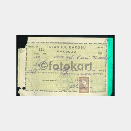 1952 İstanbul Barosu Hukuk Konulu Belge