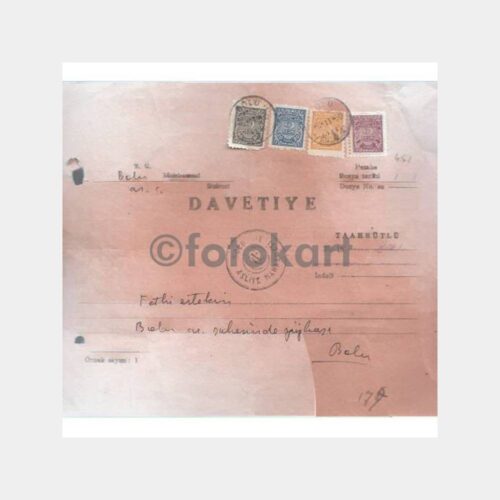 1950 Bolu Mahkeme Davetiye Hukuk Belgesi