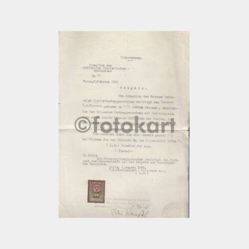 1923 Bulgaristan Fiskal Pullu Belge
