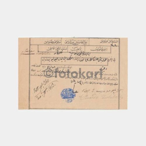 1901 Osmanlı Mahkeme Celpname Hukuk Belgesi