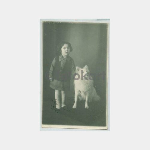 1929 Beşiktaş Foto Güzel Çocuk ve Köpek Fotoğraf