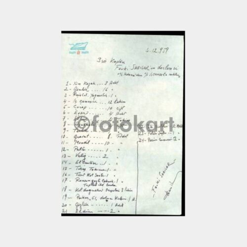 1959 Denizyolları Antetli Kağıt Yazılı Belge