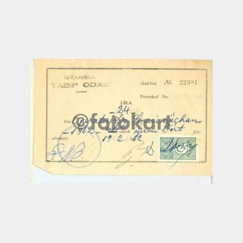Doktor Tıp Belge - İstanbul Tabib Odası Makbuzu