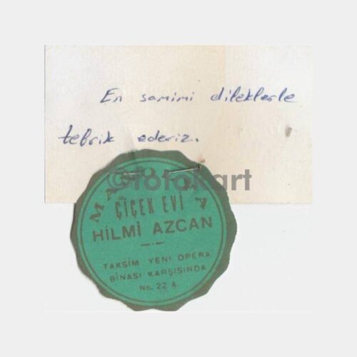 1970 Taksim Opera Karşısı Manolya Çiçekevi Etiketi