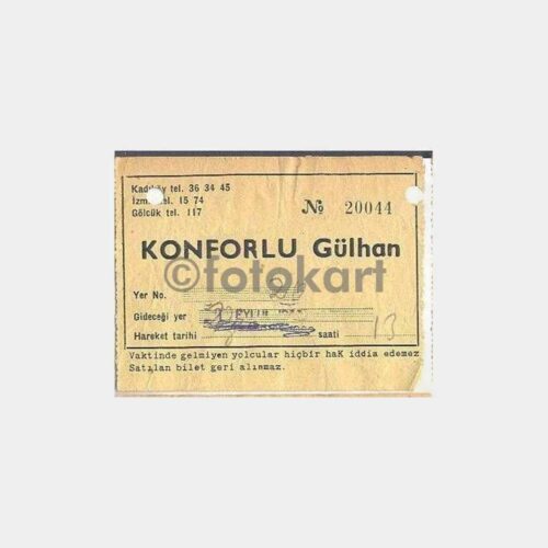 1962 Konforlu Gülhan Otobüs Bileti