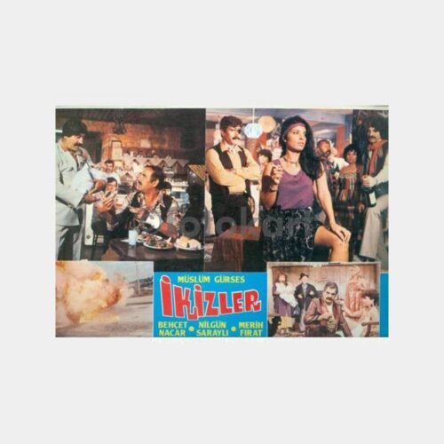 1985 İkizler Filmi Müslüm Gürses-Nilgün Saraylı Lobi Kartonu