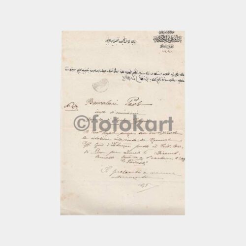 1887 İstanbul Osmanlı İzin Belgesi