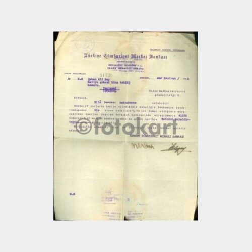1933 Merkez Bankası Konulu Belge