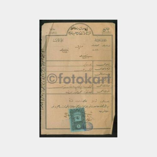 1927 Osmanlıca Pullu ve Damgalı Belge